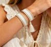 PULSERA DE TELA NU6 - Piedras Bellisimas