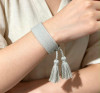 PULSERA DE TELA NU10 - Piedras Bellisimas