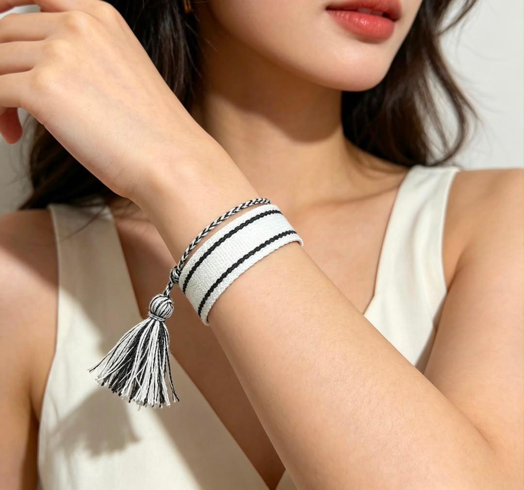 PULSERA DE TELA NU14 - Piedras Bellisimas