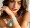 PULSERA DE TELA NU16 - Piedras Bellisimas
