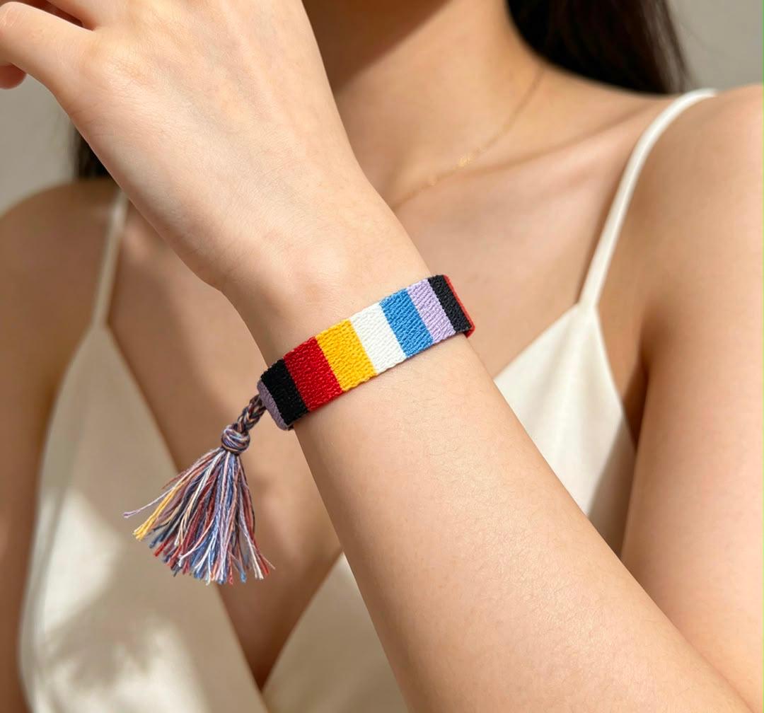 PULSERA DE TELA NU18 - Piedras Bellisimas