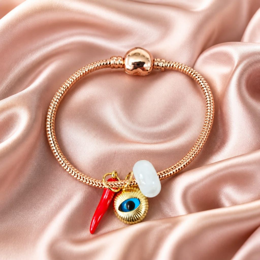 PULSERA PANDORA CON OJO DE SANTA LUCIA - Piedras Bellisimas