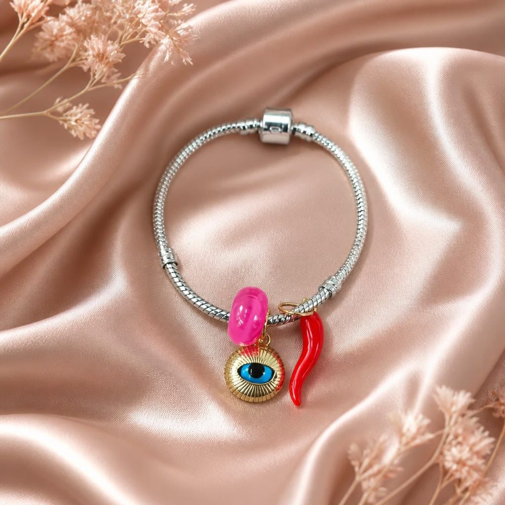 PULSERA PANDORA CON OJO DE SANTA LUCIA - Piedras Bellisimas