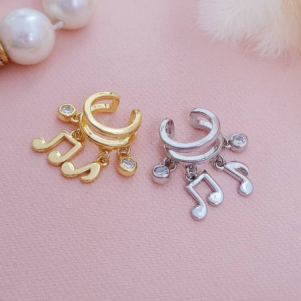 EAR CUFF NOTAS MUSICALES - Piedras Bellisimas