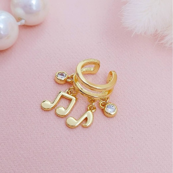 EAR CUFF NOTAS MUSICALES - Piedras Bellisimas