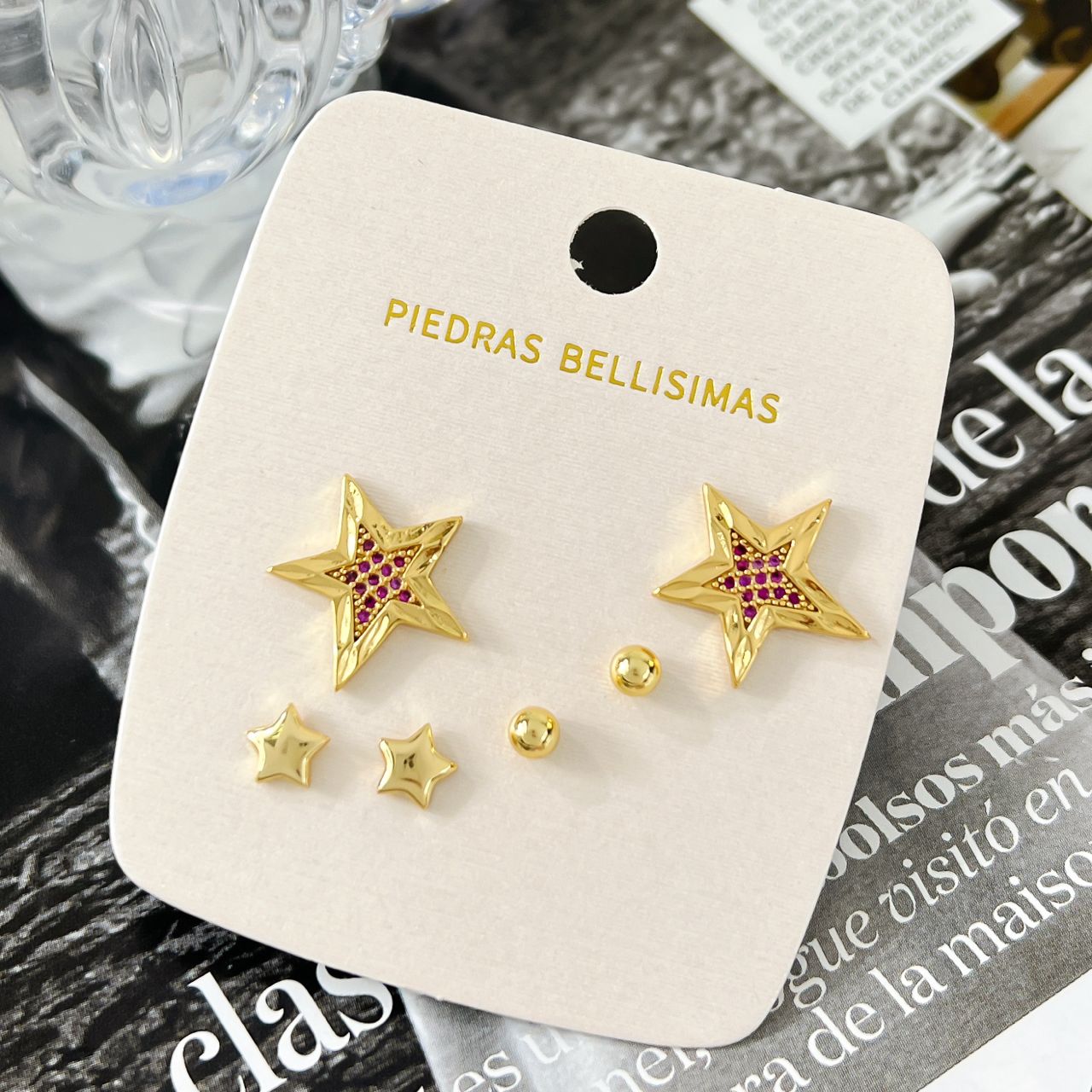 SET DE ZARCILLOS TOPITOS - Piedras Bellisimas