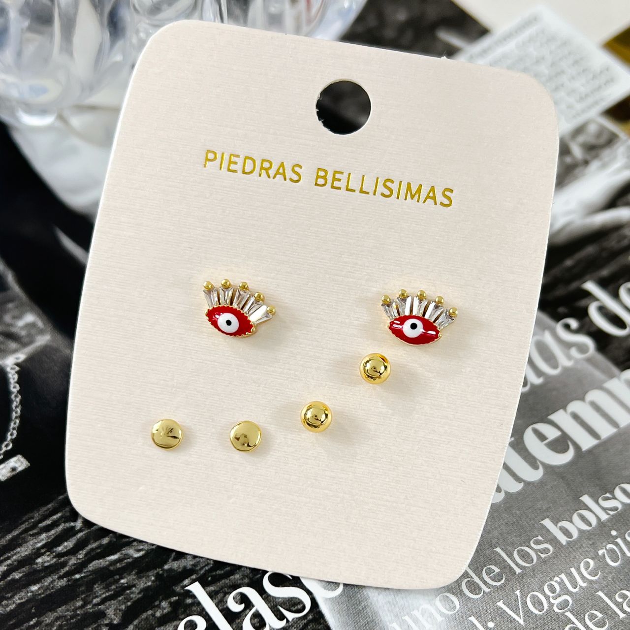 SET DE ZARCILLOS TOPITOS - Piedras Bellisimas