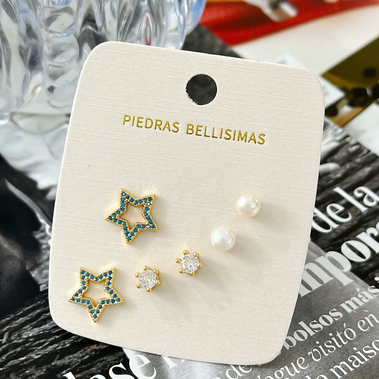 SET DE ZARCILLOS TOPITOS - Piedras Bellisimas