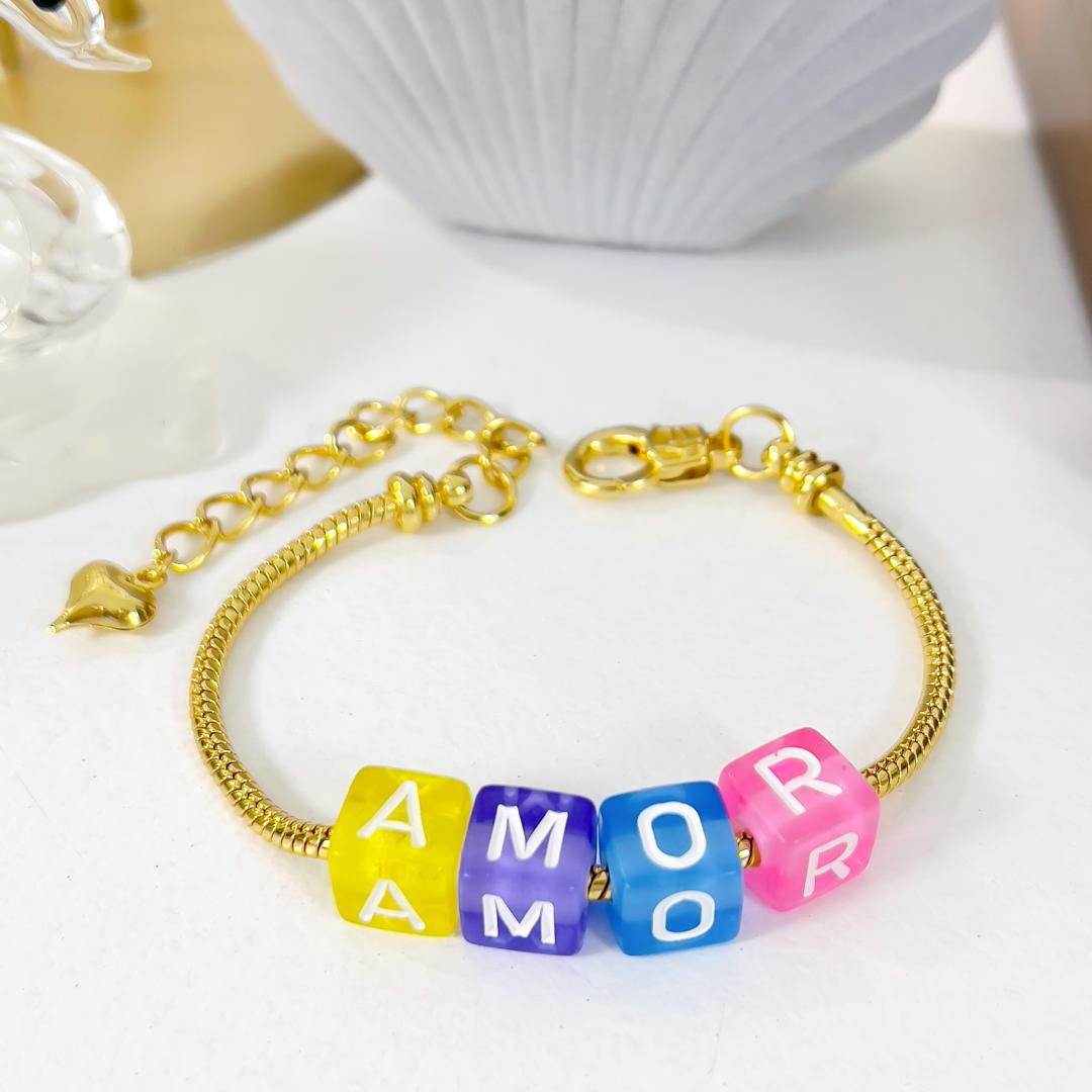 PULSERA AMOR - Piedras Bellisimas