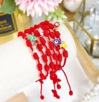 PULSERA 7 NUDO Y DIJES - Piedras Bellisimas