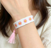 PULSERA DE TELA BO2 - Piedras Bellisimas