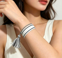 PULSERA DE TELA NU14 - Piedras Bellisimas