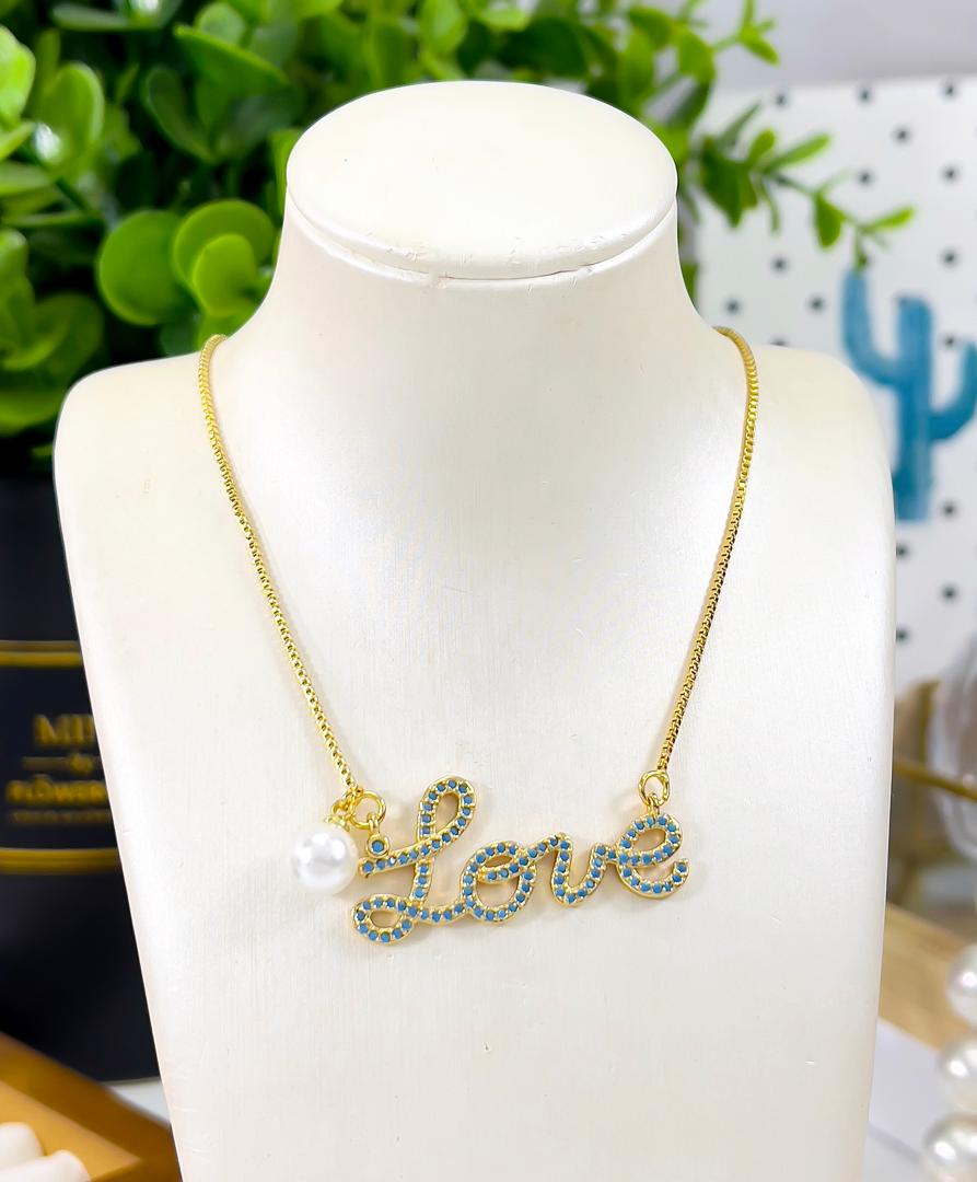 COLLAR LOVE TURQUESA - Piedras Bellisimas