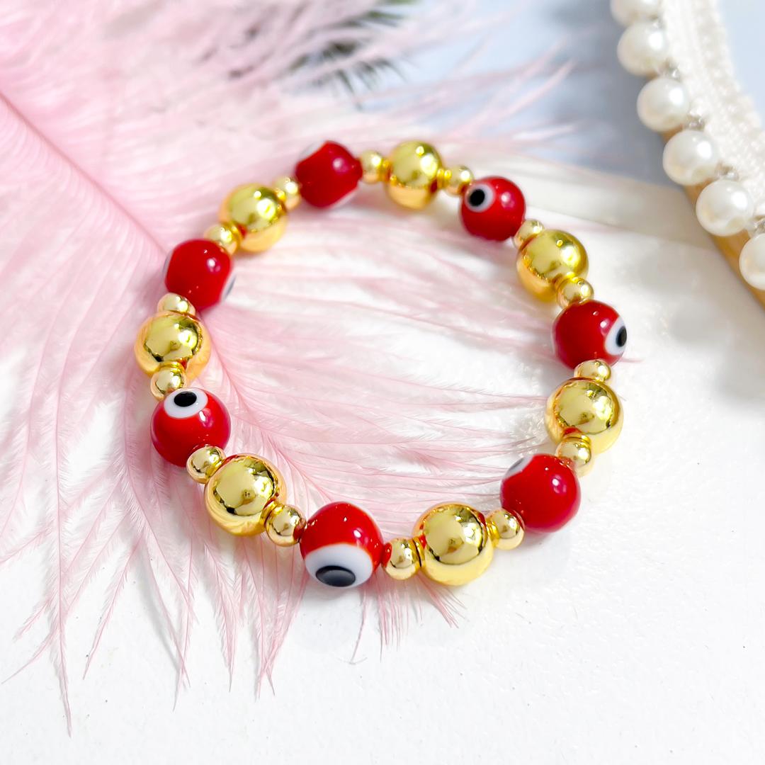 PULSERA OJO ROJO - Piedras Bellisimas