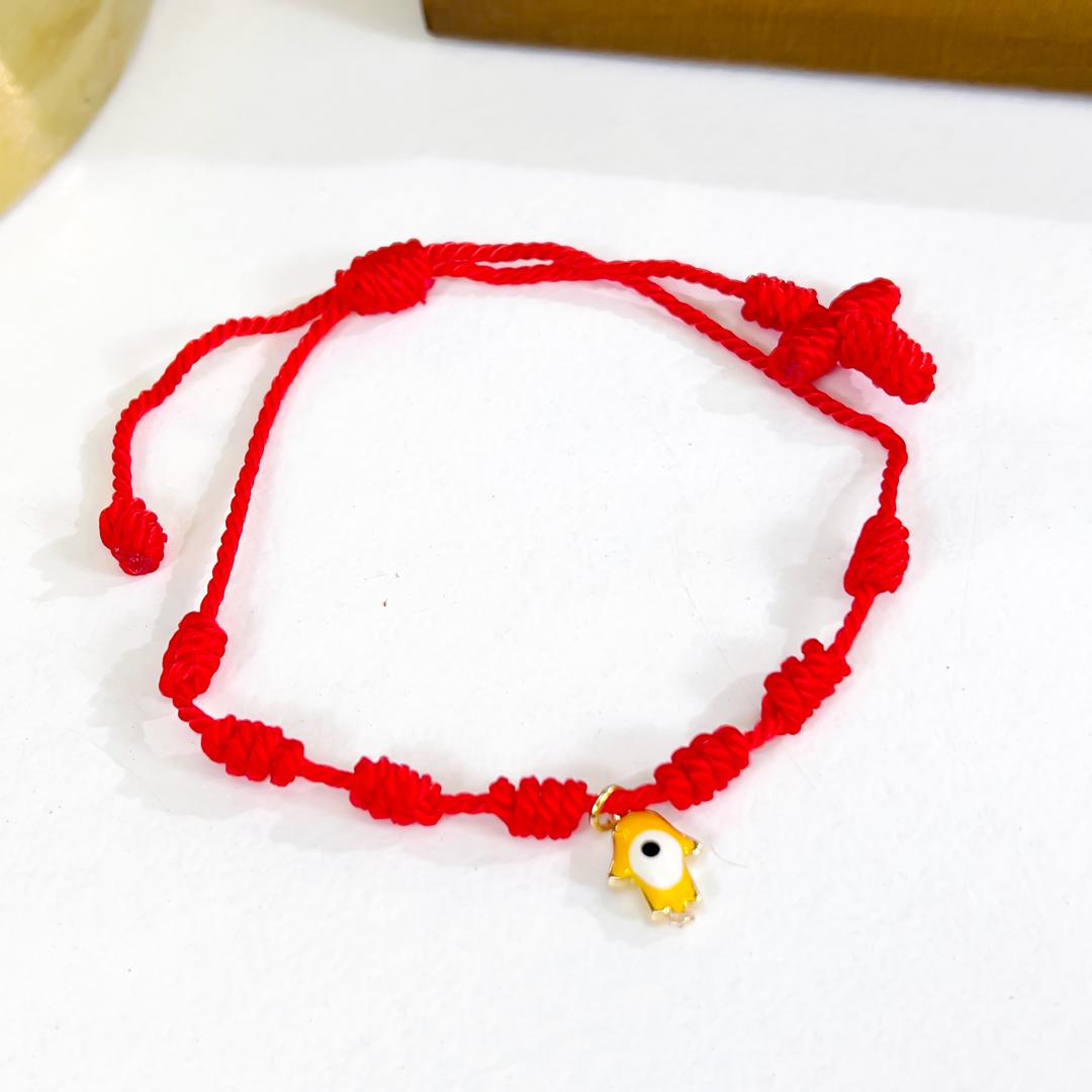 PULSERA 7 NUDO Y DIJES - Piedras Bellisimas