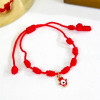 PULSERA 7 NUDO Y DIJES - Piedras Bellisimas