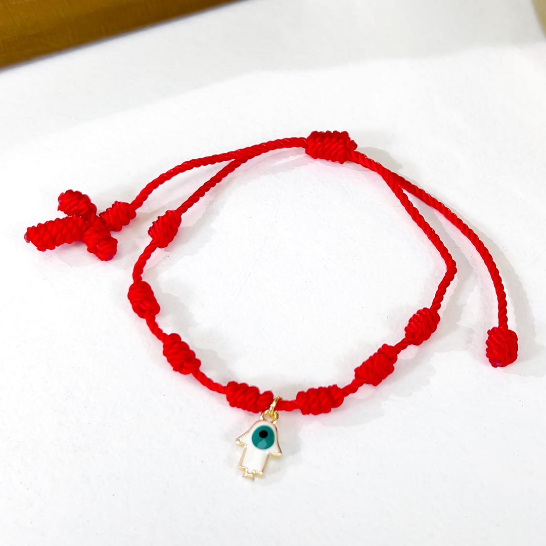 PULSERA 7 NUDO Y DIJES - Piedras Bellisimas