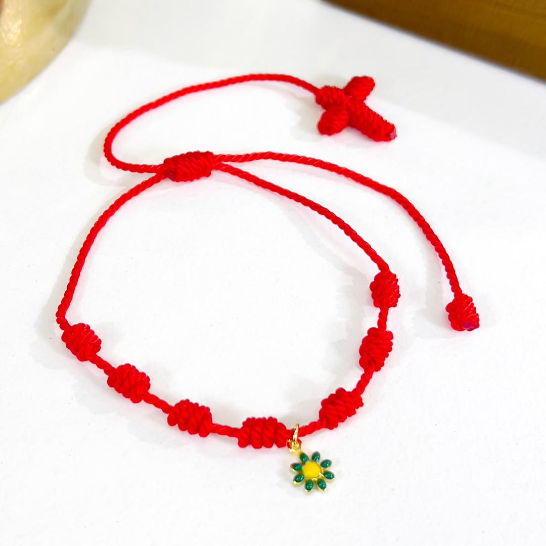 PULSERA 7 NUDO DIJE FLOR - Piedras Bellisimas