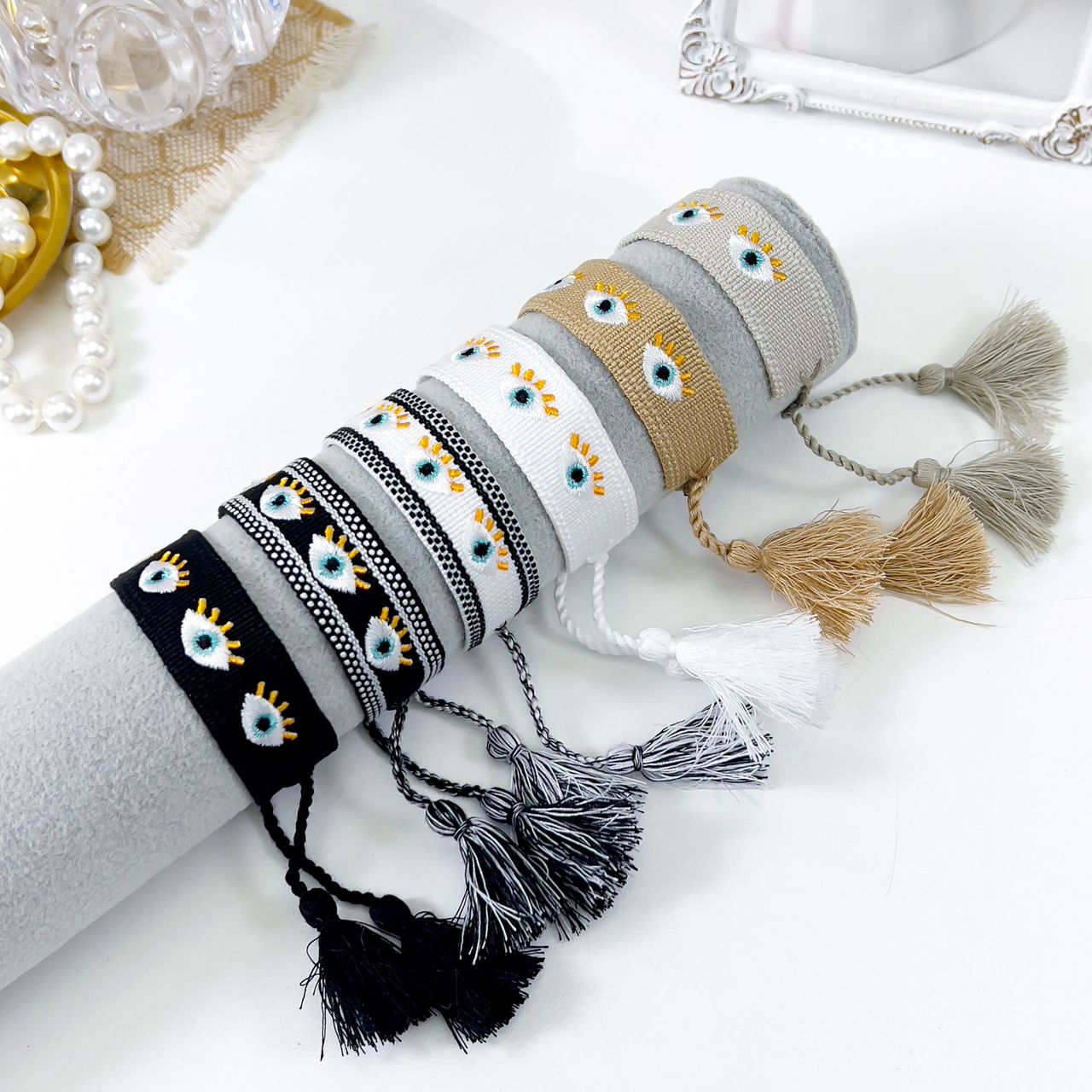 PULSERA TELA1 - Piedras Bellisimas