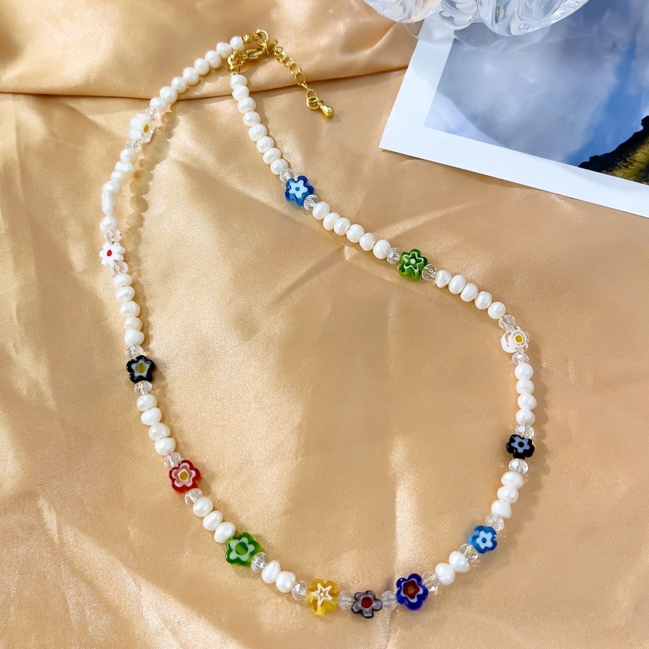 COLLAR FLOR PERLA - Piedras Bellisimas