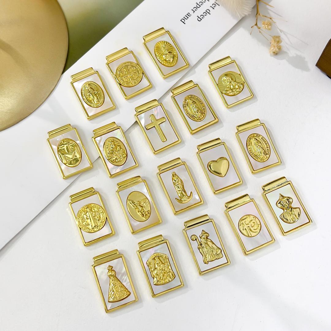 DIJE ESCAPULARIO GOLD - Piedras Bellisimas