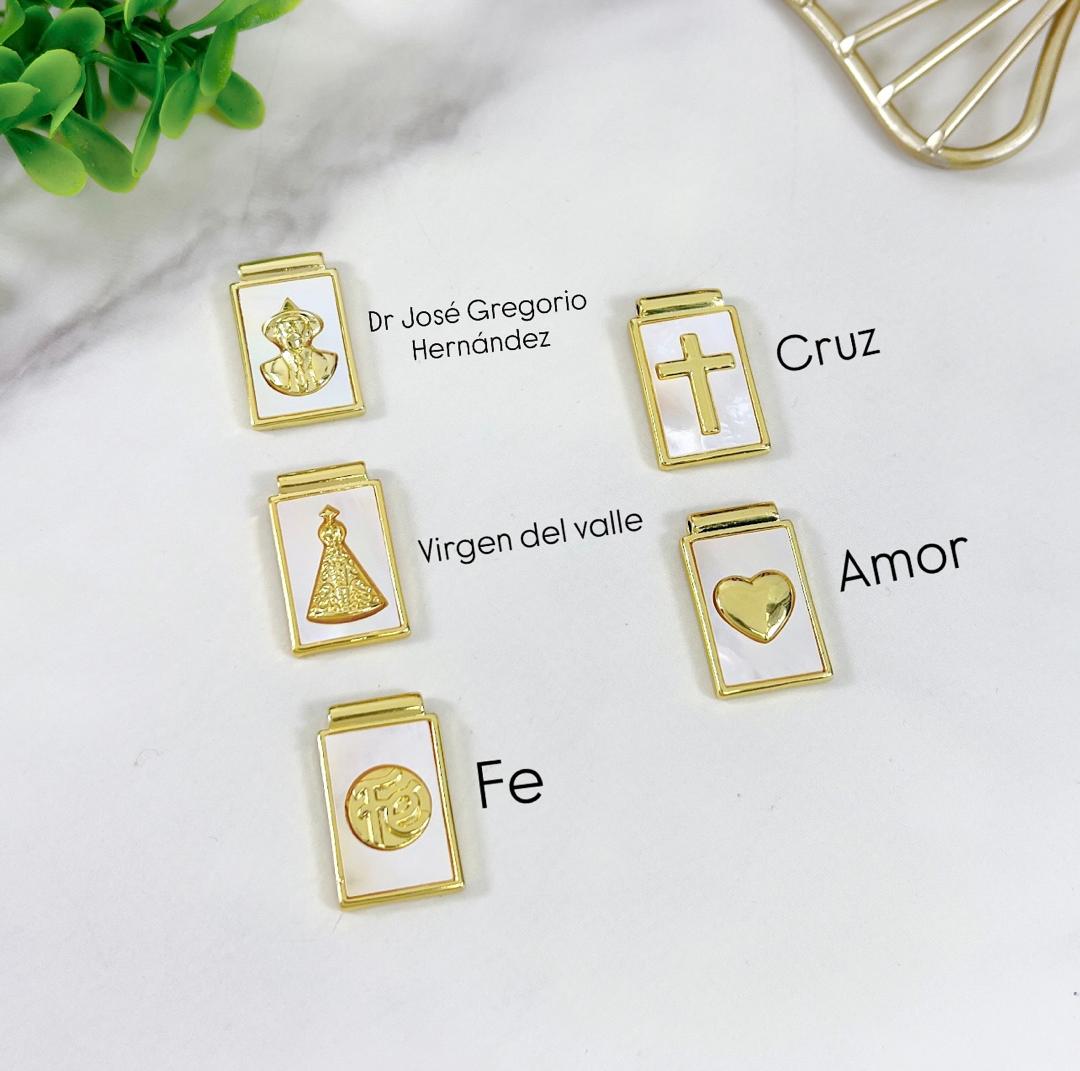 DIJE ESCAPULARIO GOLD - Piedras Bellisimas