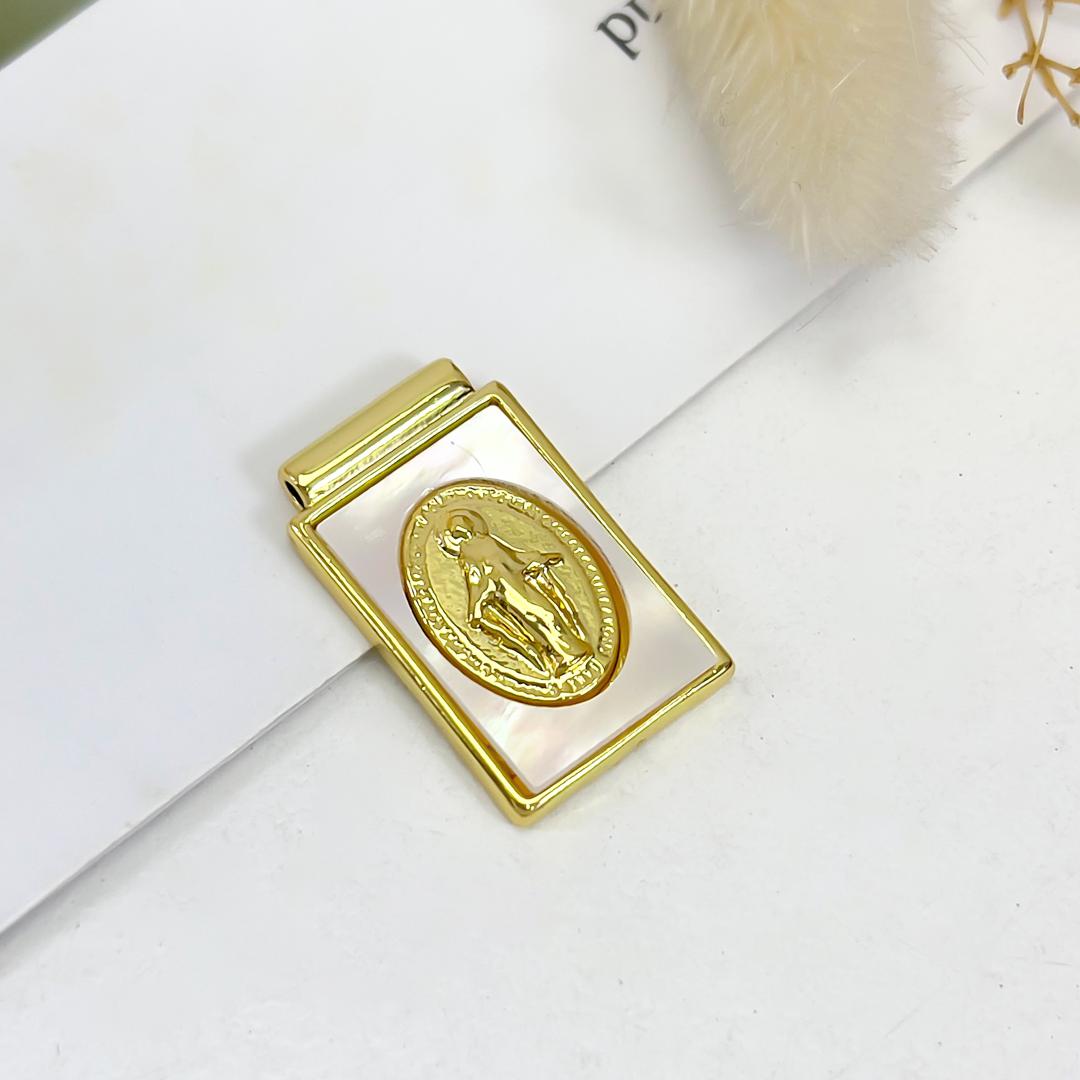 DIJE ESCAPULARIO GOLD - Piedras Bellisimas