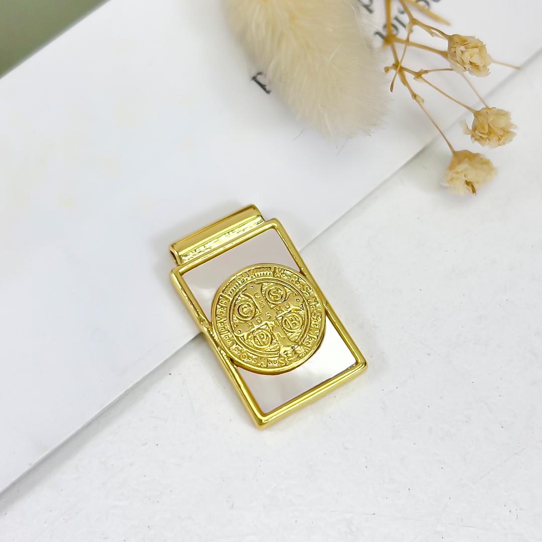 DIJE ESCAPULARIO GOLD - Piedras Bellisimas