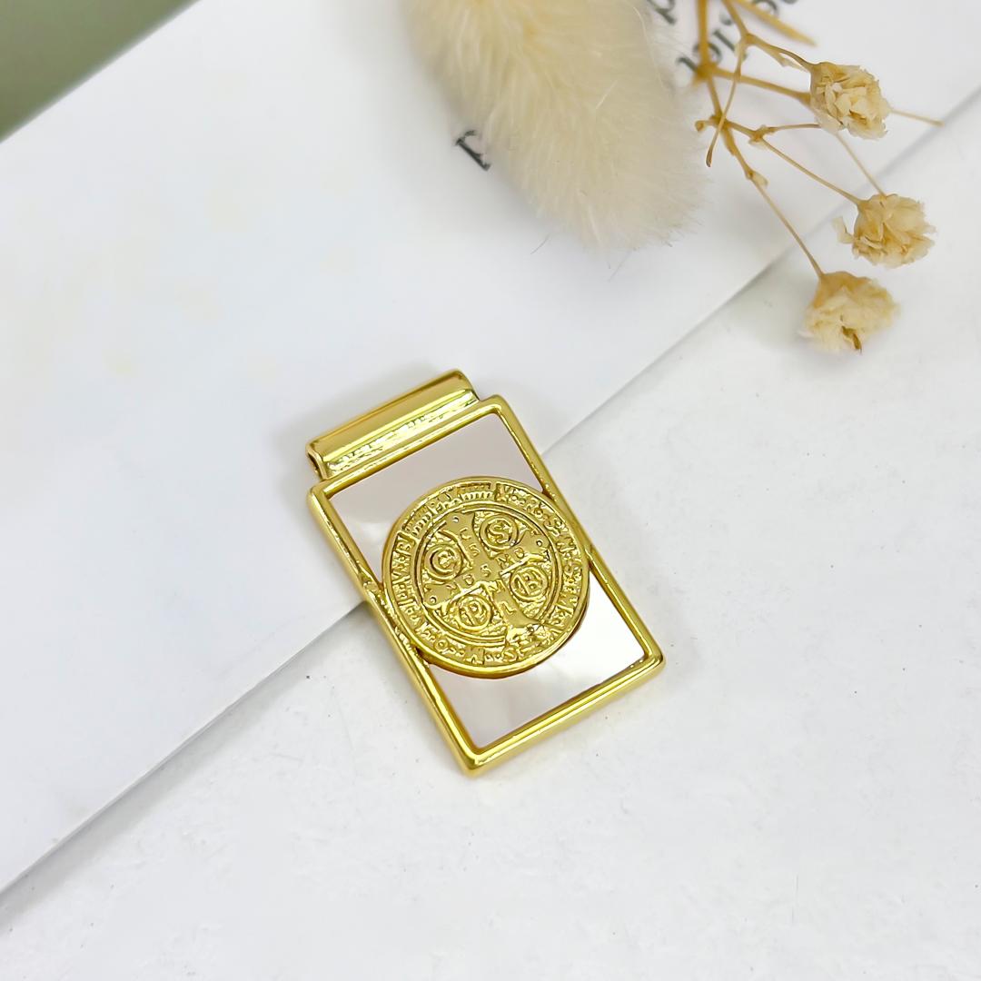 DIJE ESCAPULARIO GOLD - Piedras Bellisimas