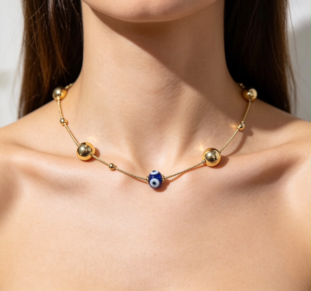 COLLAR DE OJO TURCO CO04 - Piedras Bellisimas